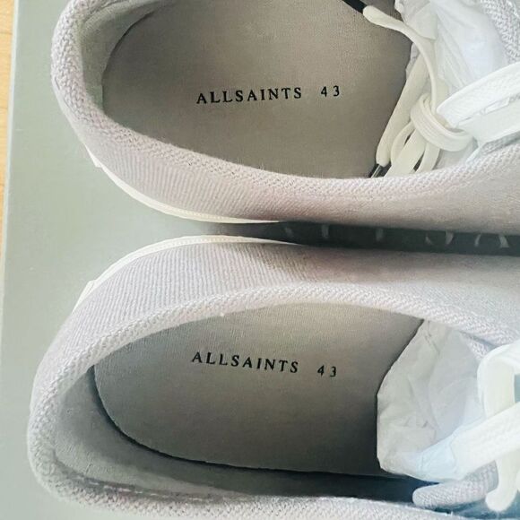 ALL SAINTS Theo Canvas Sneaker Tennis Shoe, Charcoal Gray, Size 10, NWT - Picture 10 of 16